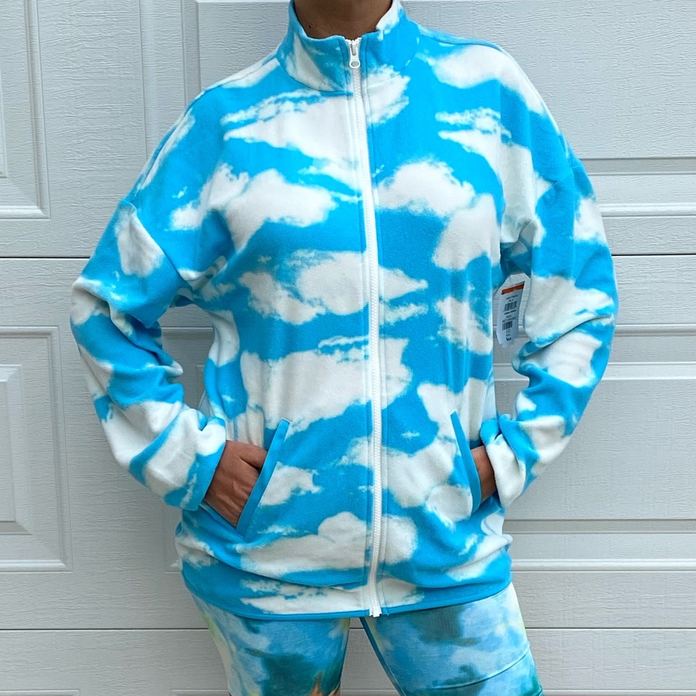 BP Cloud Print Oversized Fleece Jacket